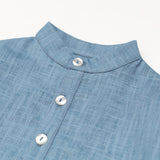 Long Linen Shirt - Blue
