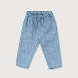 Long Linen Pants - Blue