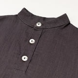 Short Linen Shirt - Dark Brown