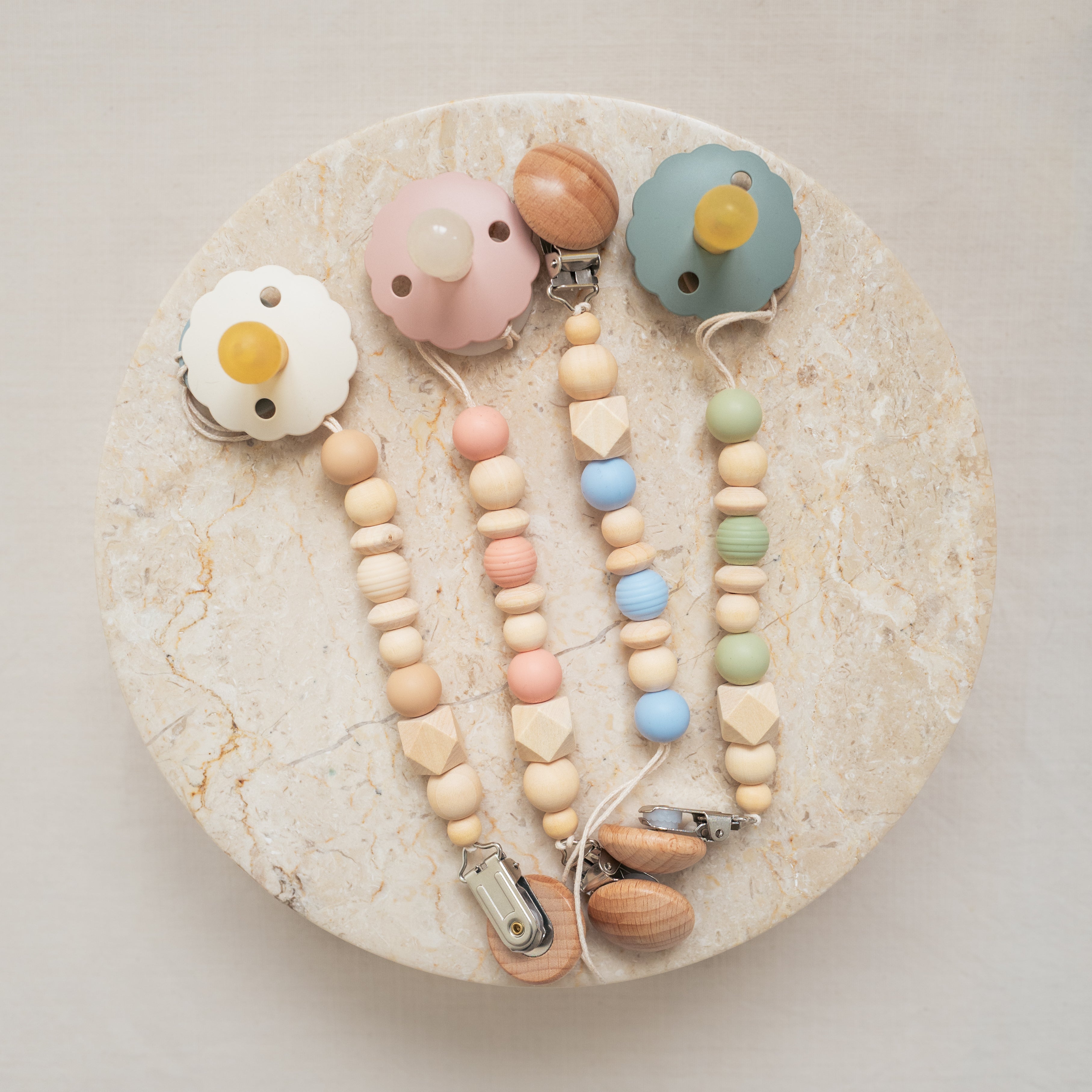 Silicone & Wood Pacifier Clip - SoLoveAble