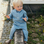 Long Linen Pants - Blue - SoLoveAble