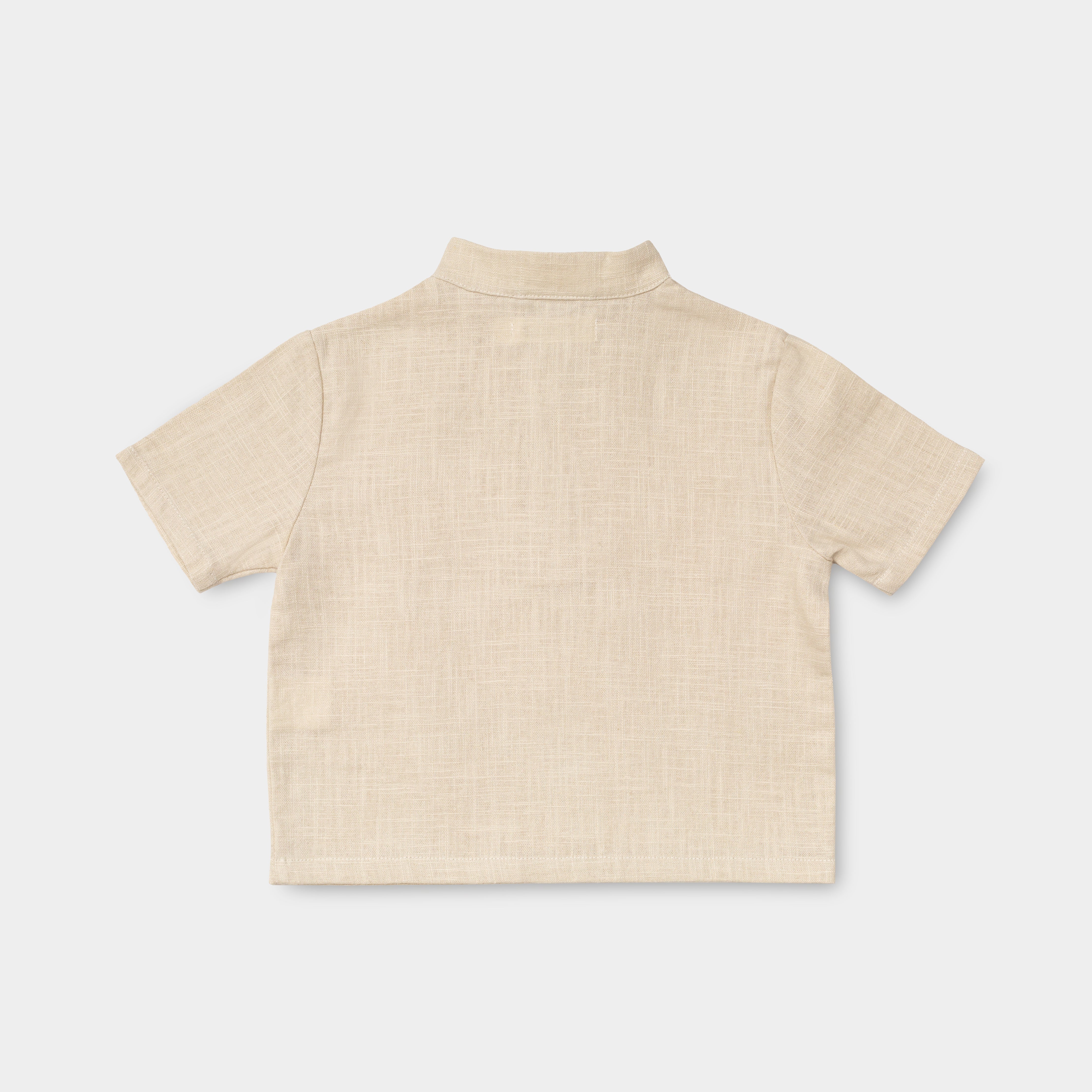Short Linen Shirt - Beige SoLoveAble