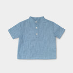 Short Linen Shirt - Blue - SoLoveAble