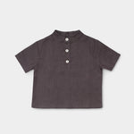 Short Linen Shirt - Dark Brown - SoLoveAble