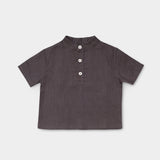 Short Linen Shirt - Dark Brown - SoLoveAble