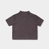 Short Linen Shirt - Dark Brown - SoLoveAble