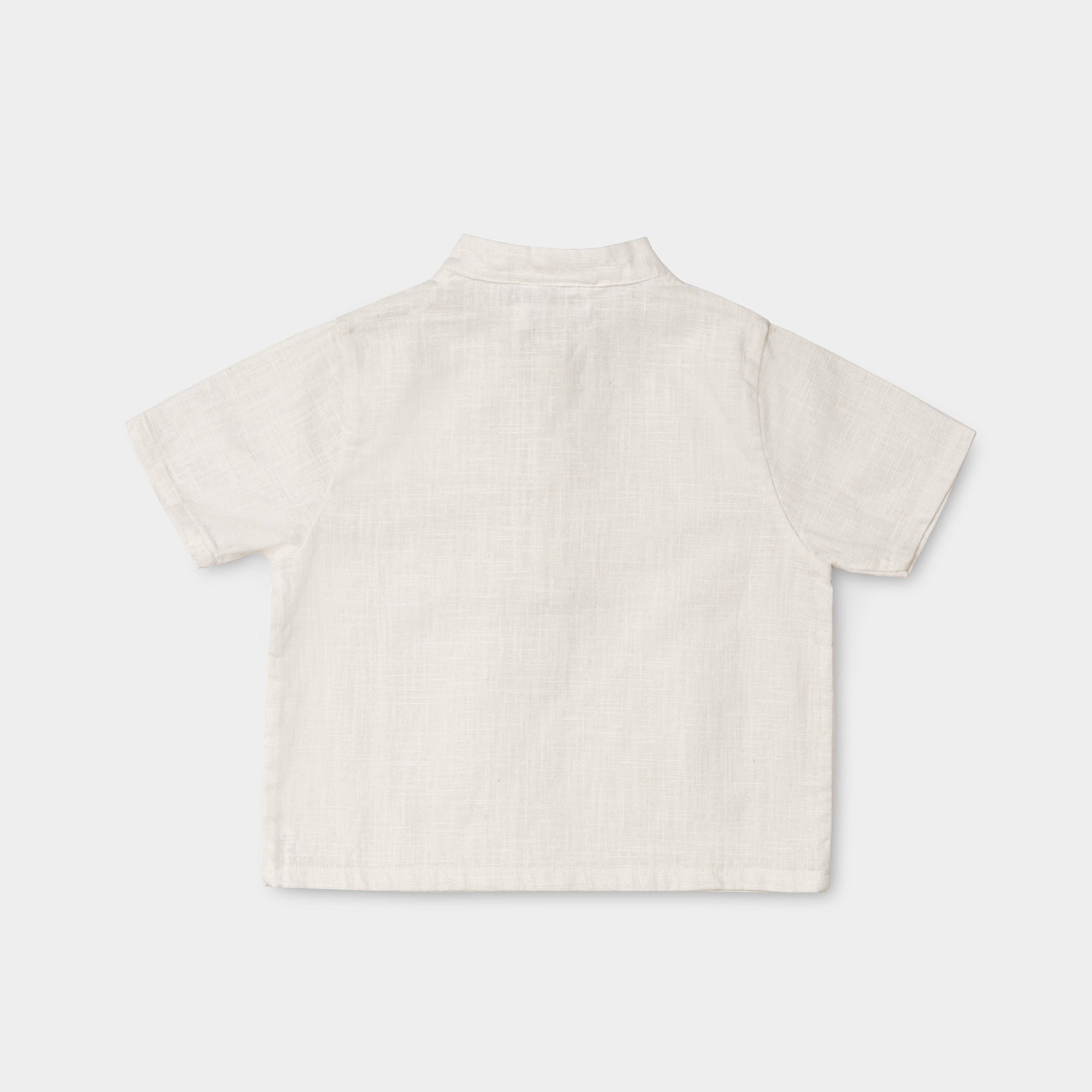 Short Linen Shirt - White SoLoveAble
