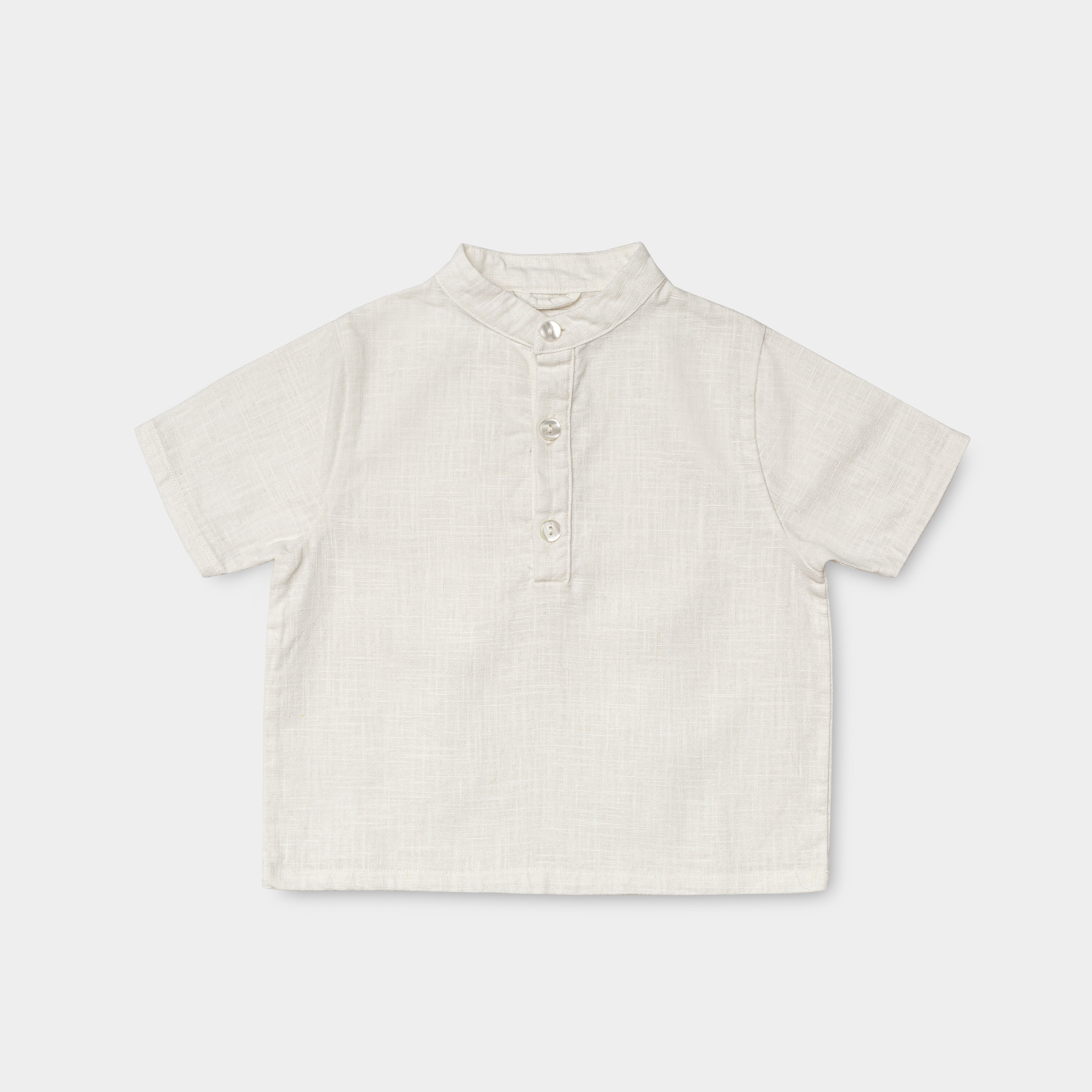 Short Linen Shirt - White SoLoveAble