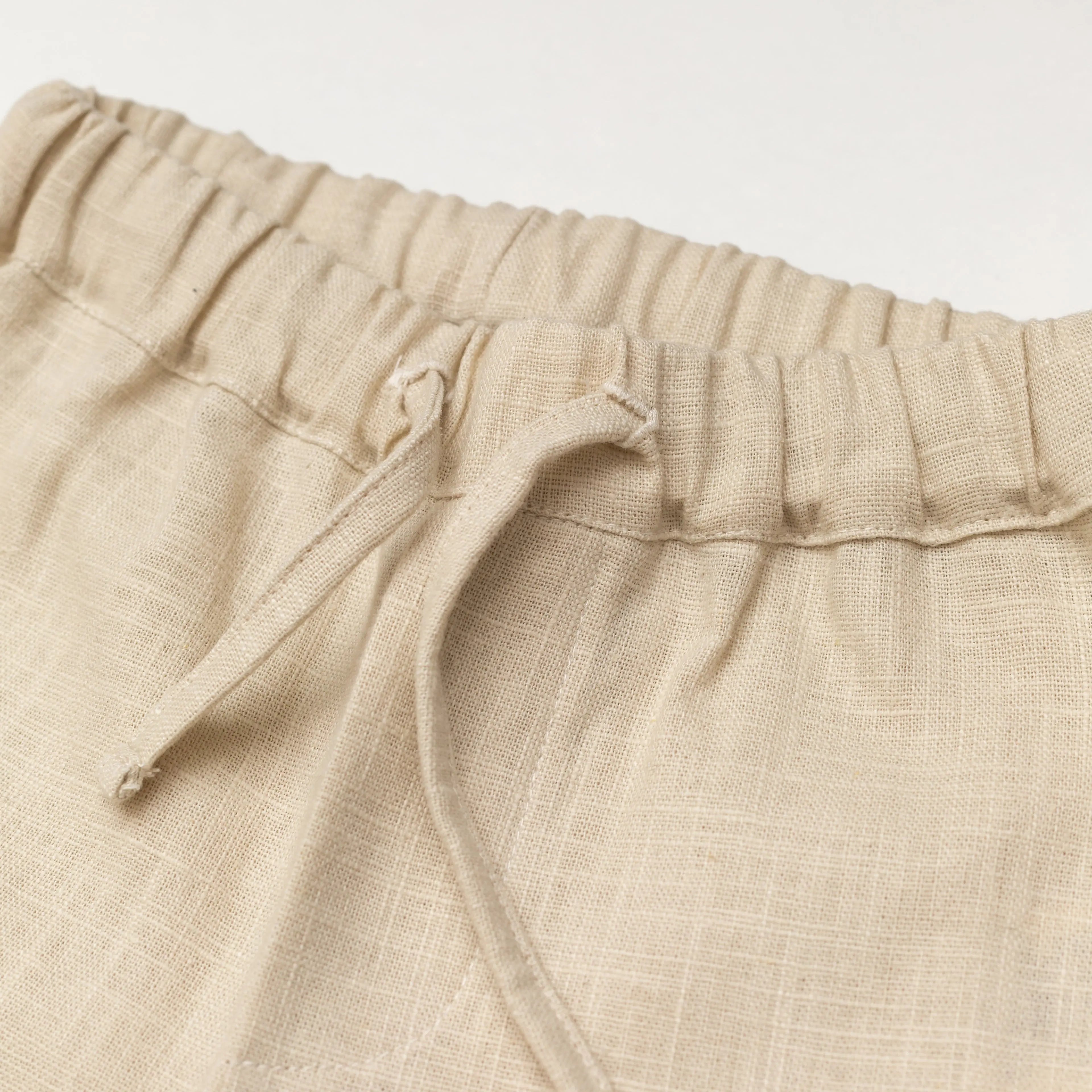 Long Linen Pants - Beige - SoLoveAble