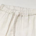 Lange Leinenhose Weiß - Detailaufnahme Bund