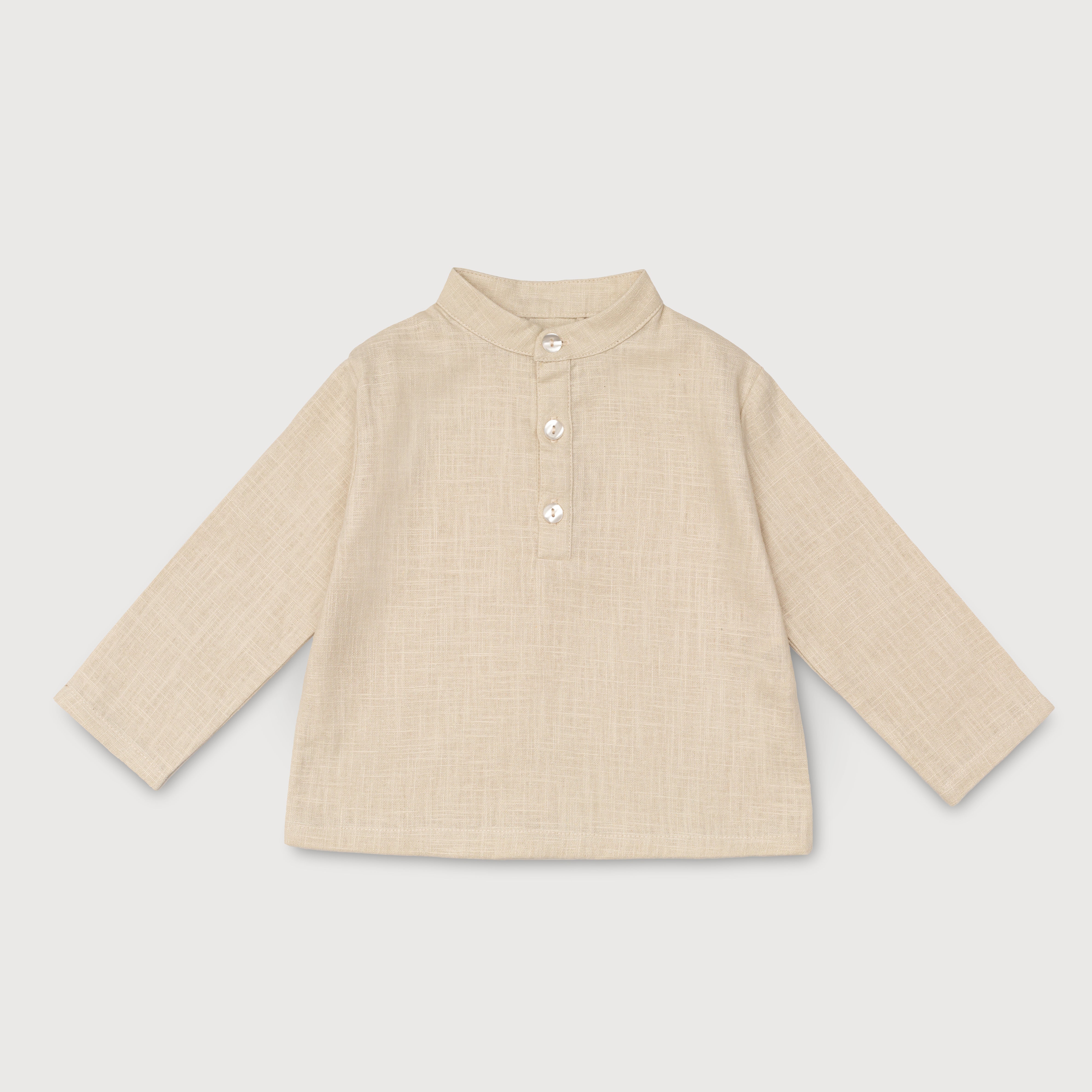 Long Linen Shirt - Beige - SoLoveAble