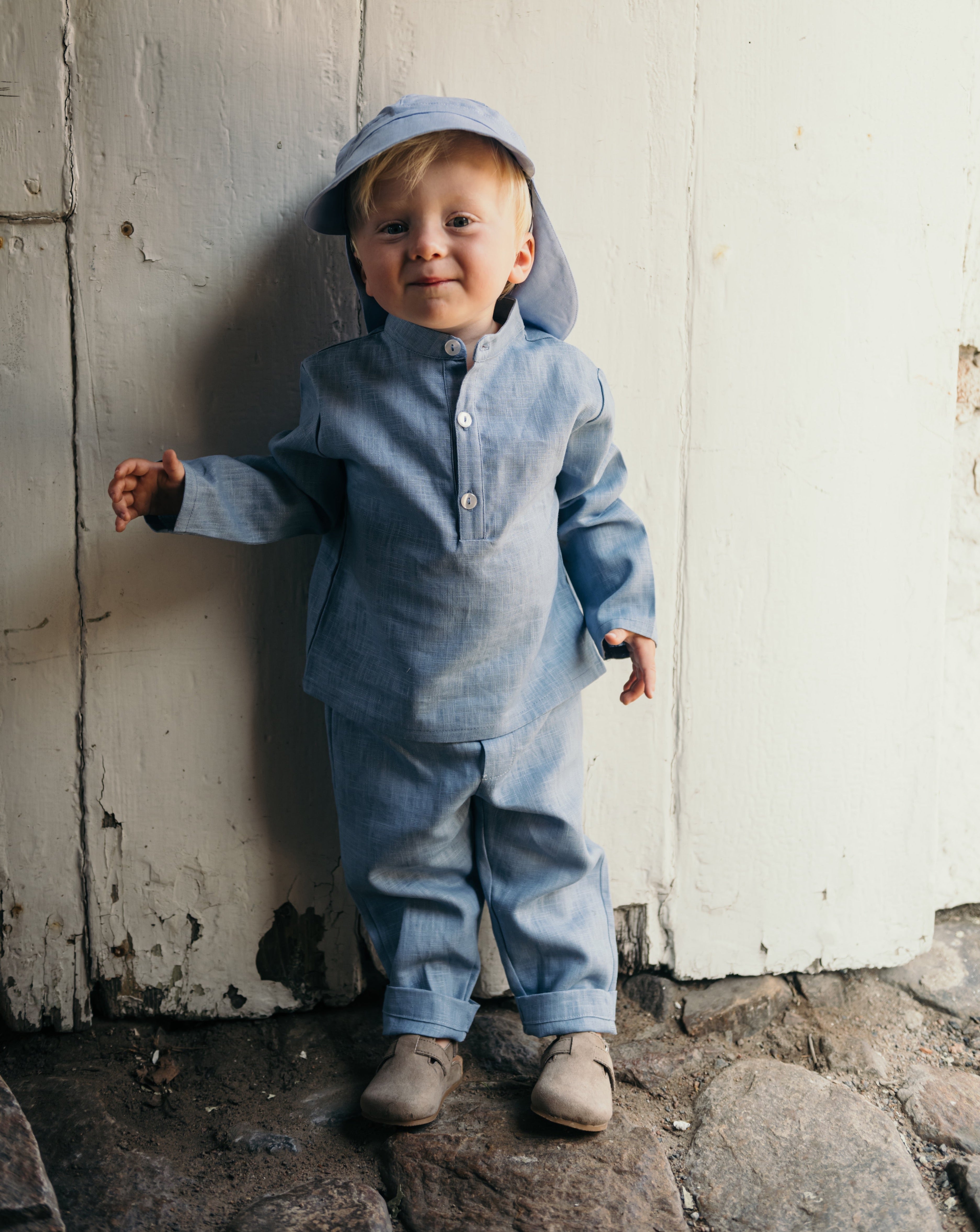 Long Linen Shirt - Blue - SoLoveAble
