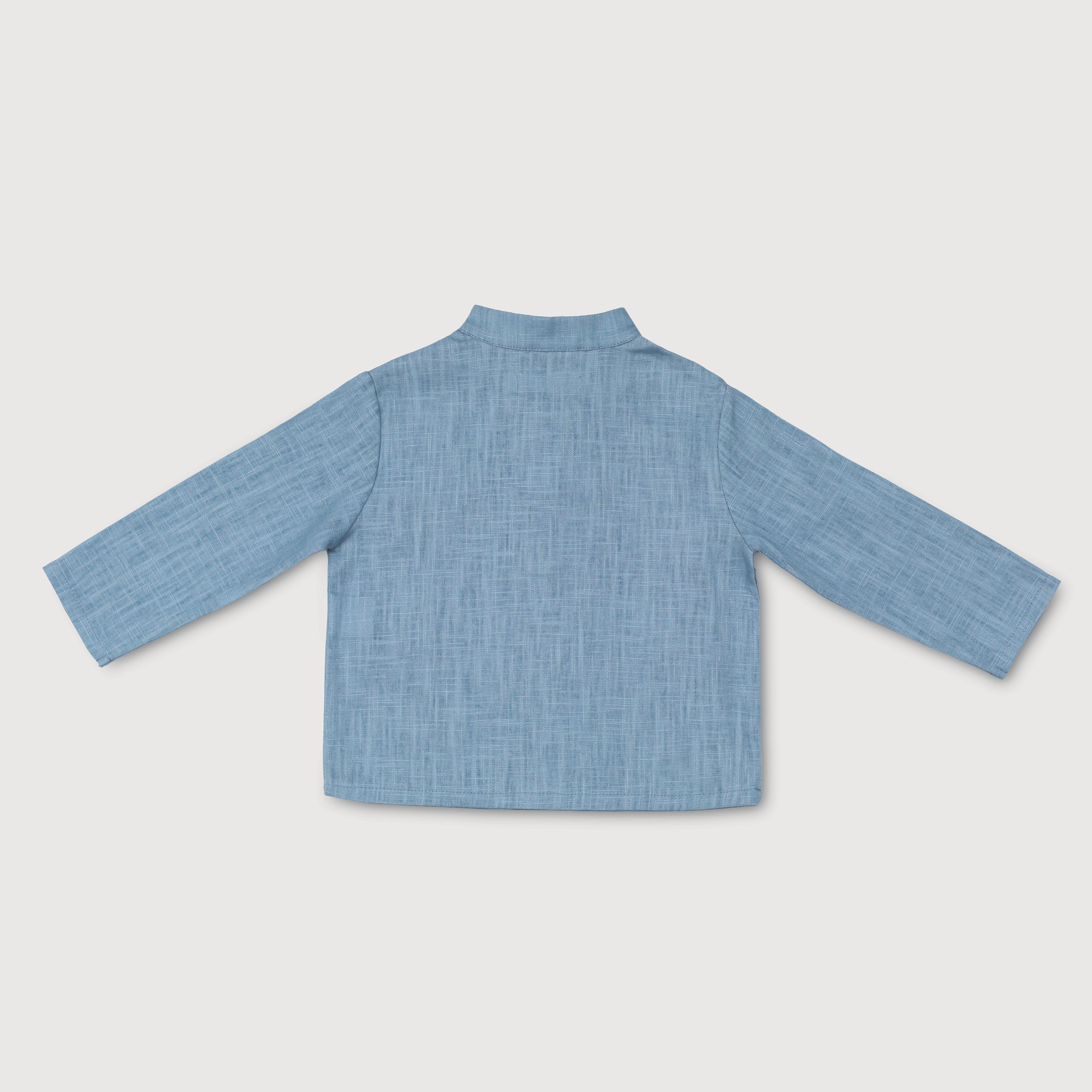 Long Linen Shirt - Blue - SoLoveAble