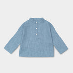 Long Linen Shirt - Blue - SoLoveAble