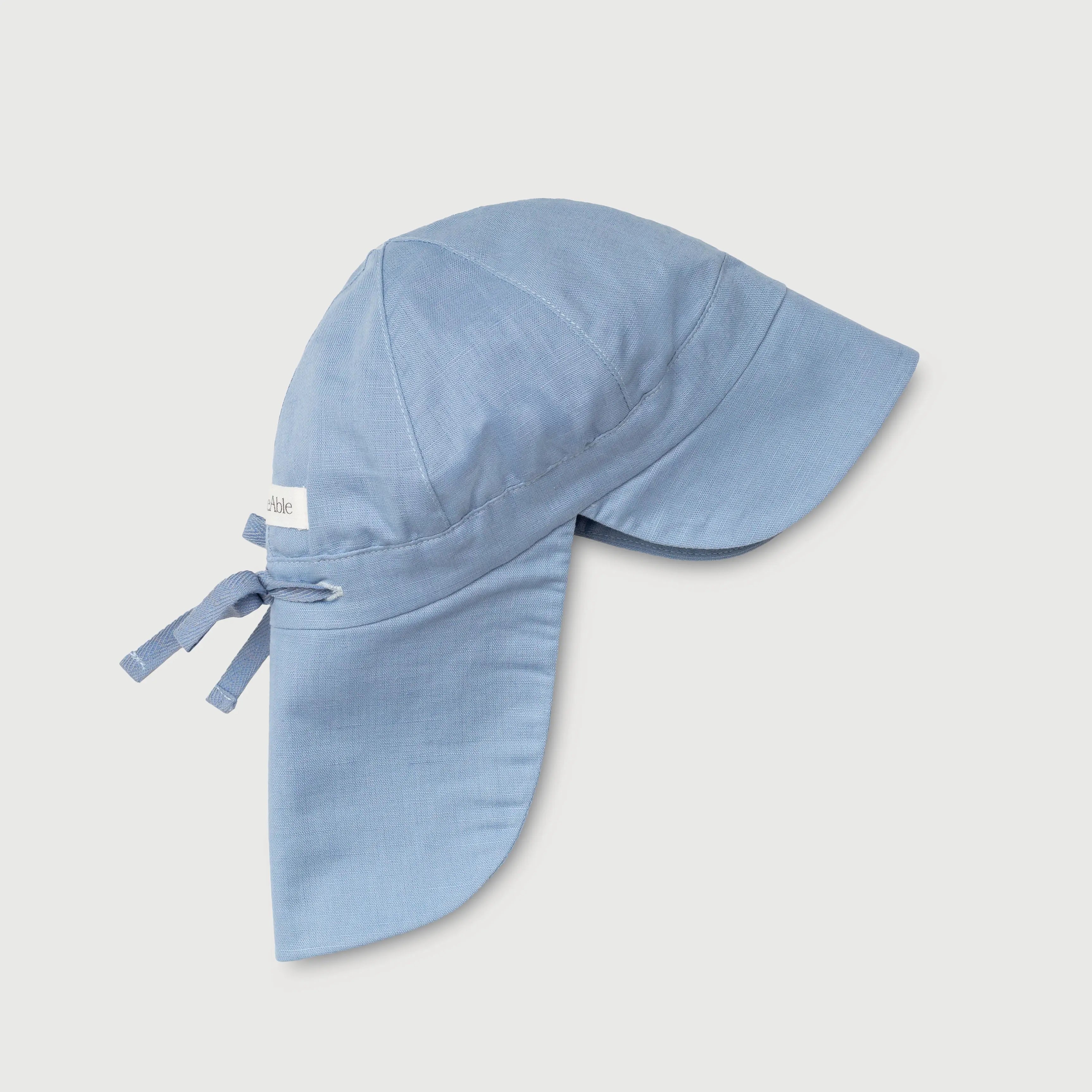 Leinen Sonnenhut in Blau für Baby - flach liegend
