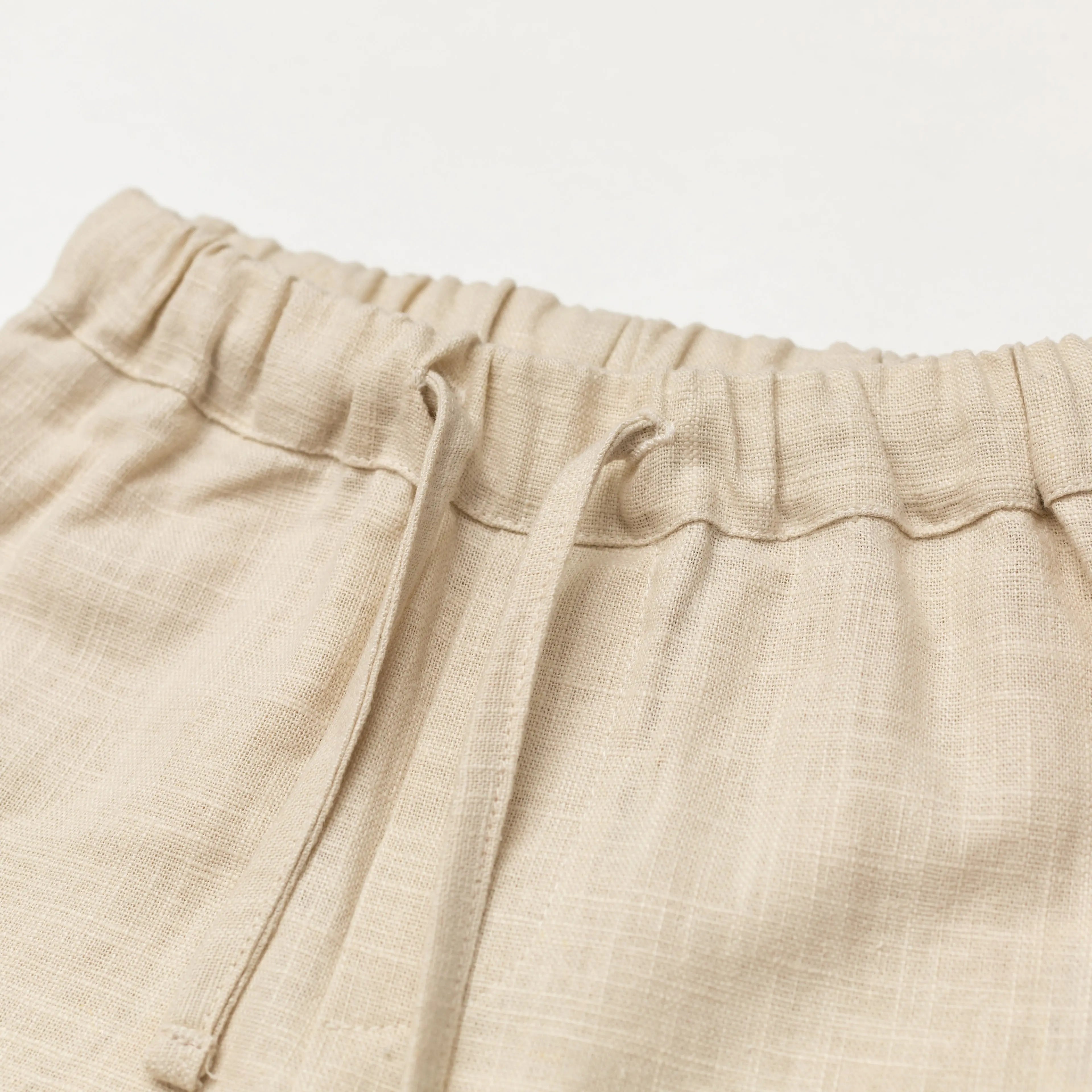 Short Linen Pants - Beige - SoLoveAble