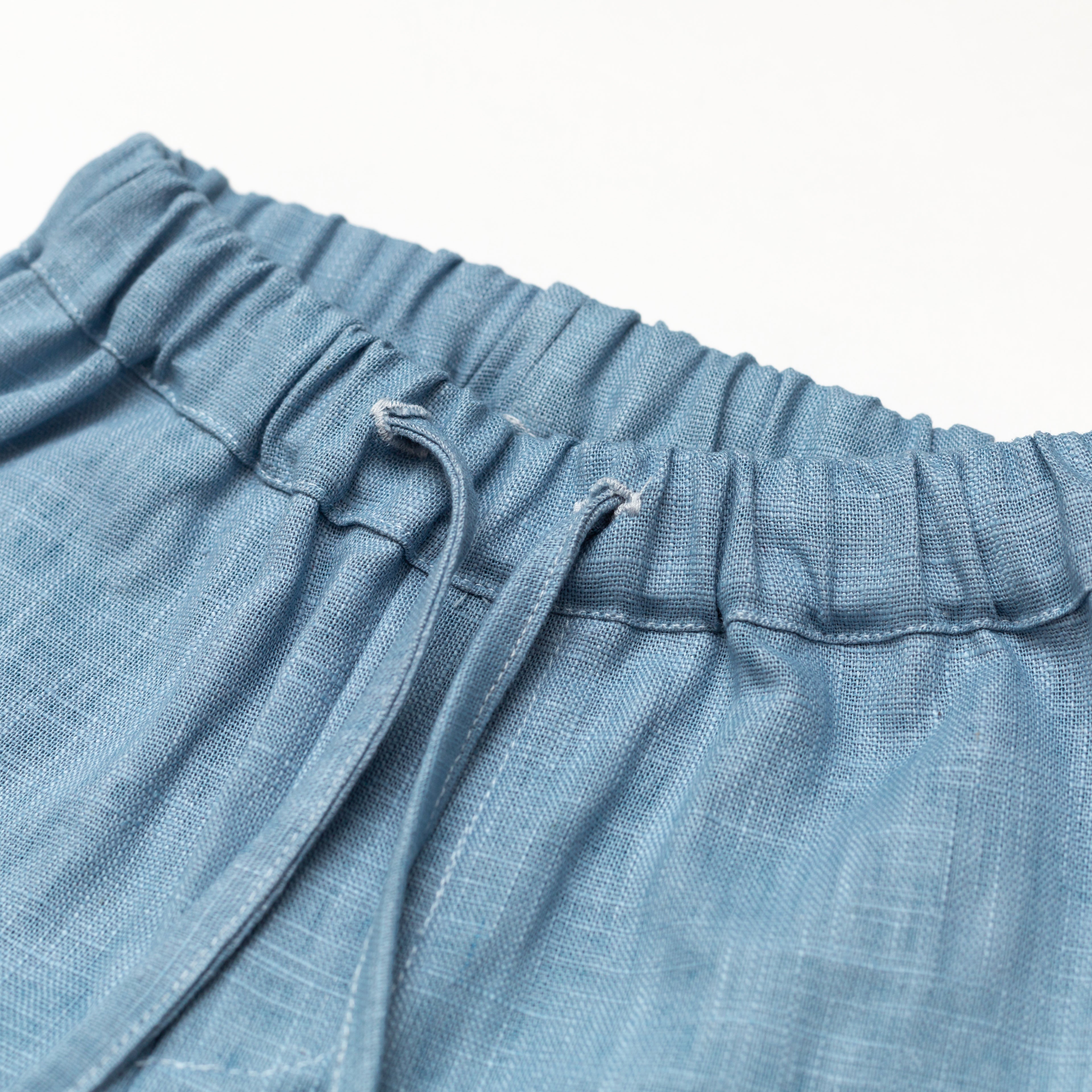 Short Linen Pants - Blue - SoLoveAble