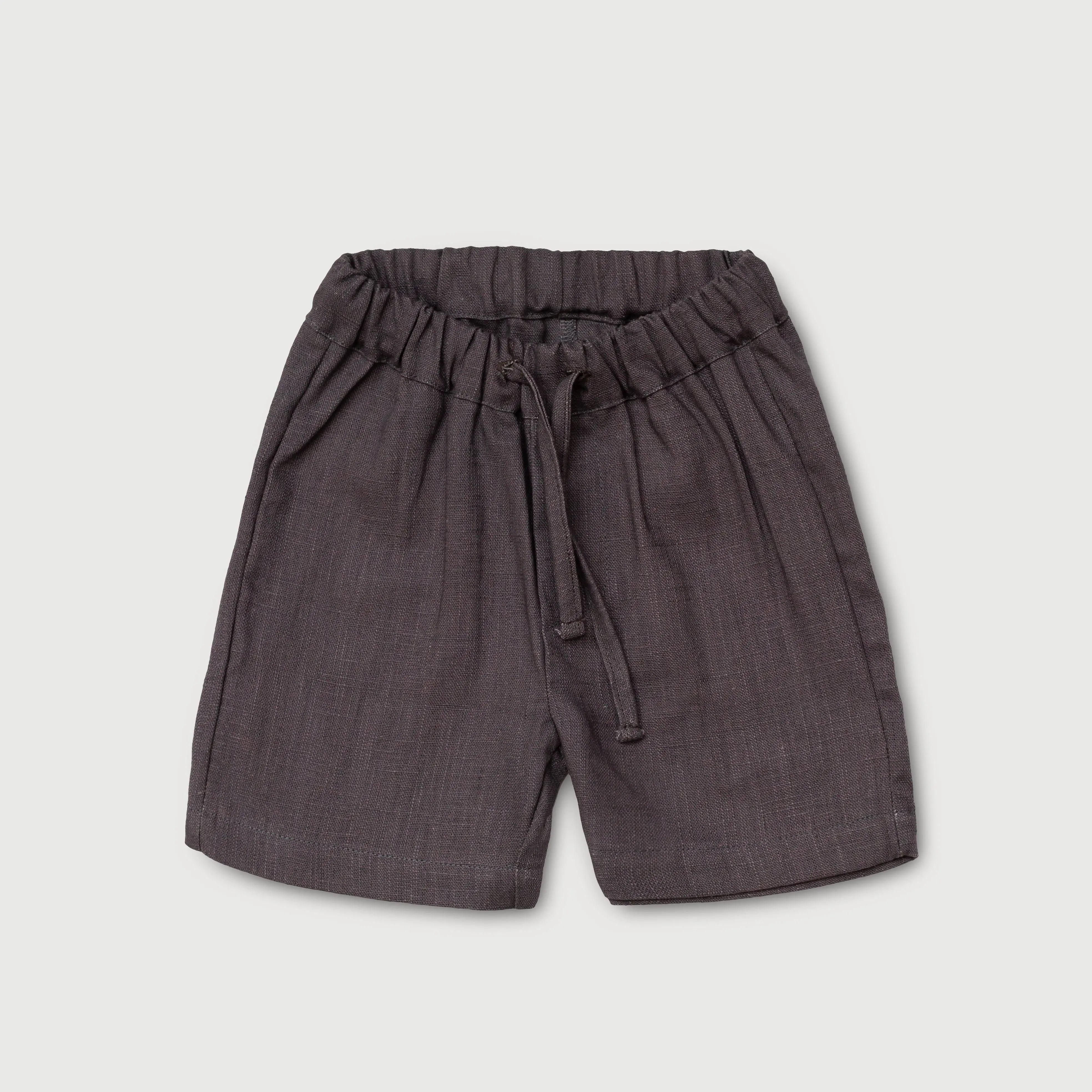 Short Linen Pants - Dark Brown - SoLoveAble