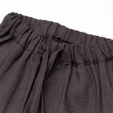 Short Linen Pants - Dark Brown - SoLoveAble