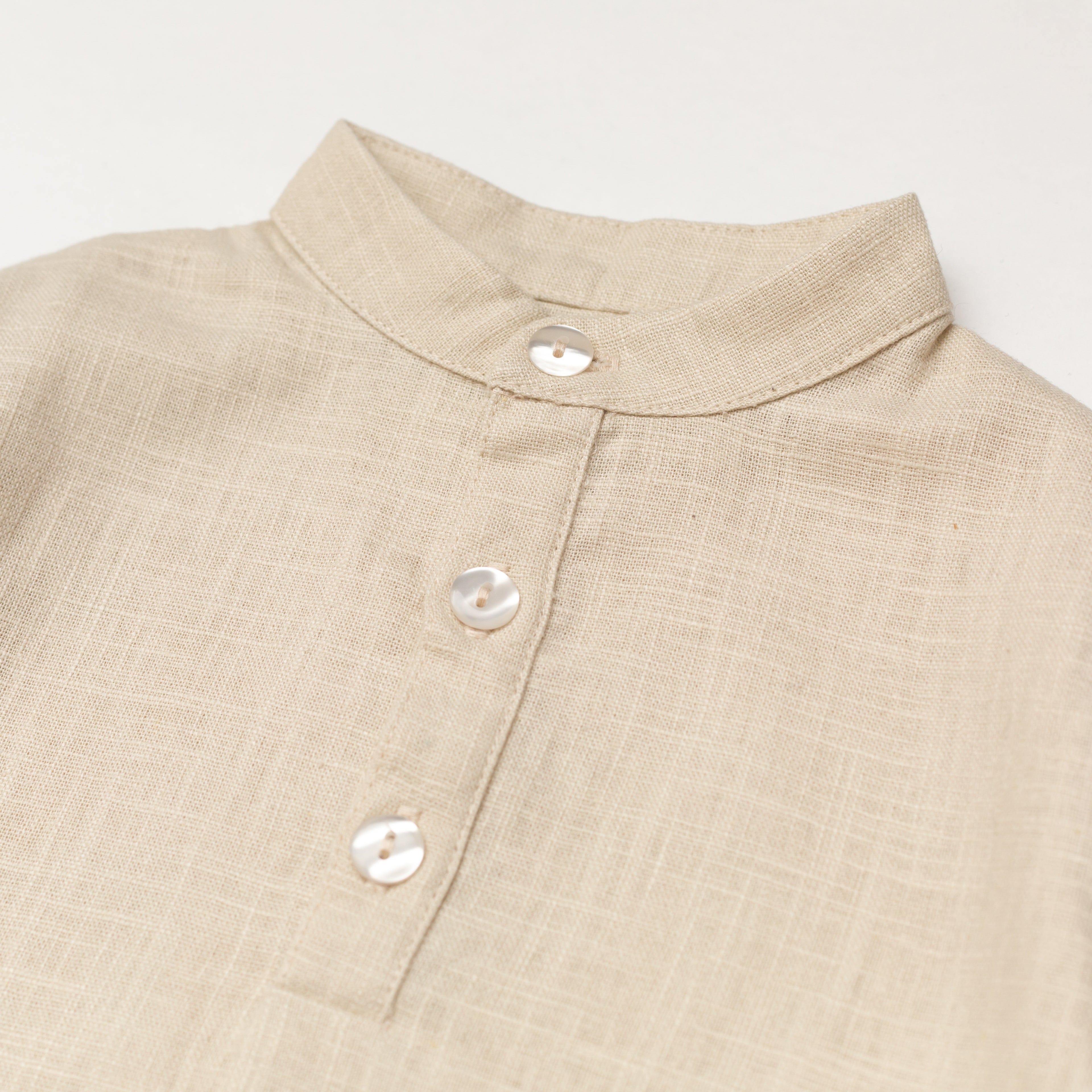 Long Linen Shirt - Beige - SoLoveAble