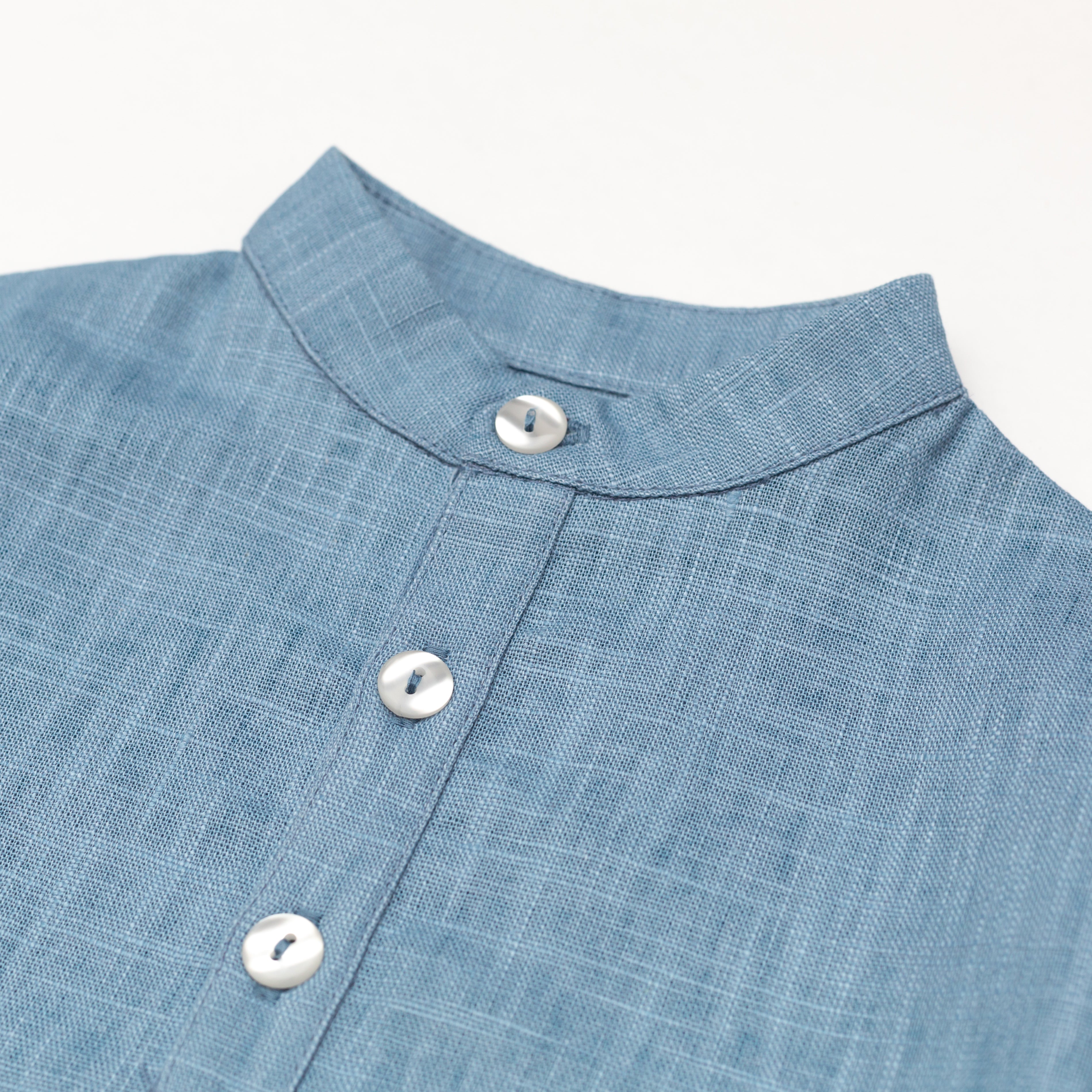 Long Linen Shirt - Blue - SoLoveAble