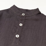 Long Linen Shirt - Dark Brown - SoLoveAble