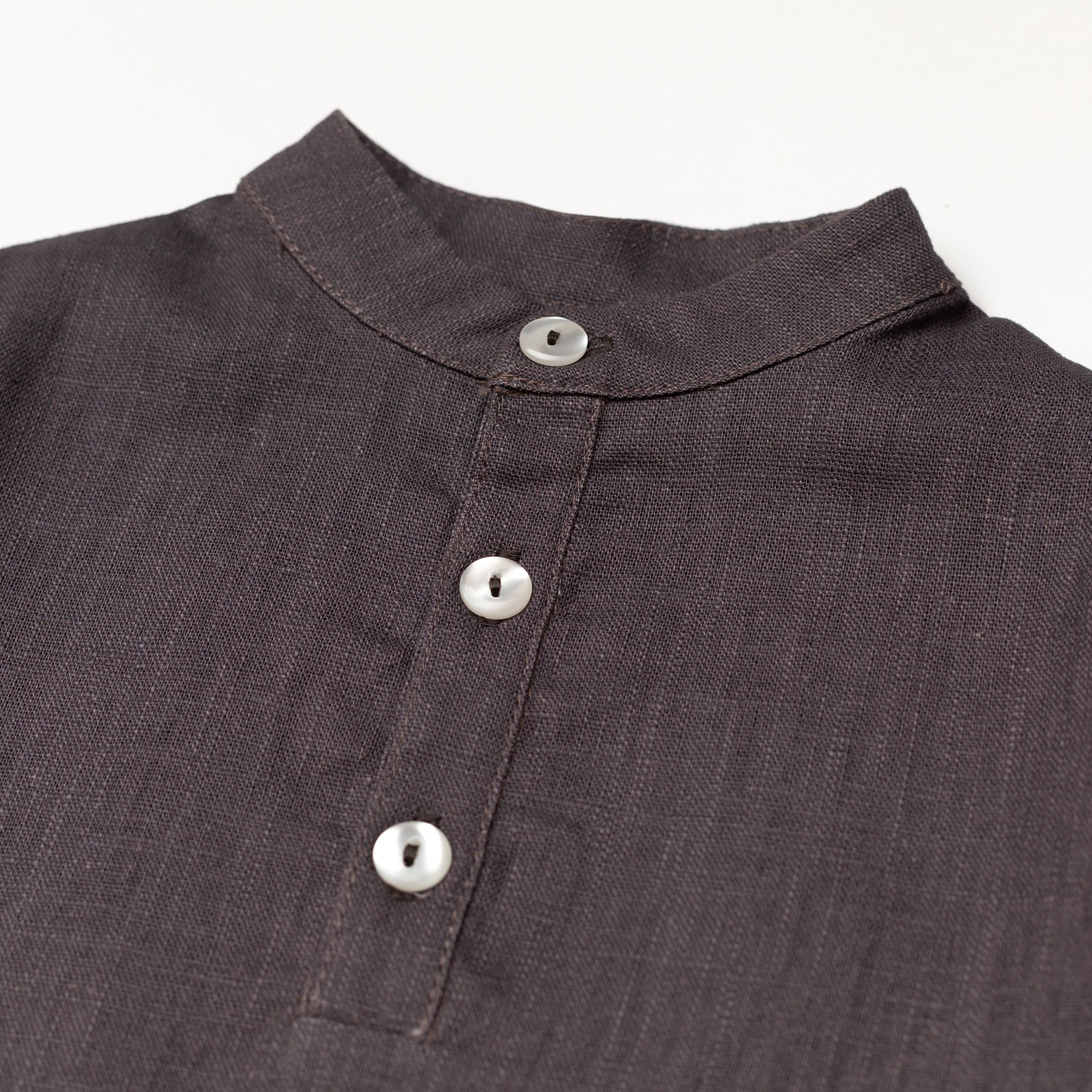 Long Linen Shirt - Dark Brown - SoLoveAble