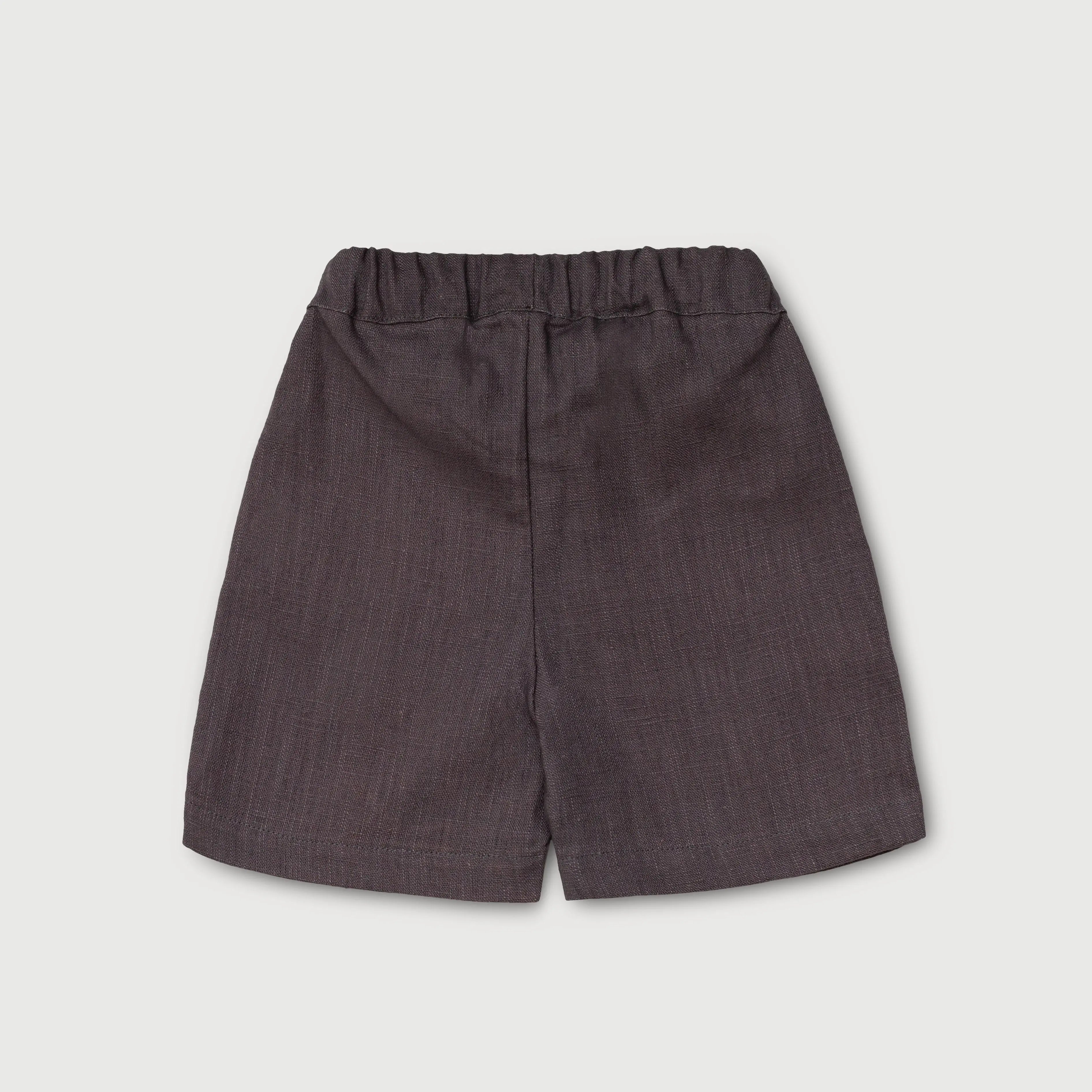 Short Linen Pants - Dark Brown - SoLoveAble