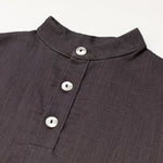 Short Linen Shirt - Dark Brown - SoLoveAble