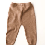 Baby cashmere pants in caramel brown, back view – SoLoveAble
