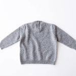 Baby cashmere sweater in heather grey, back view – SoLoveAble